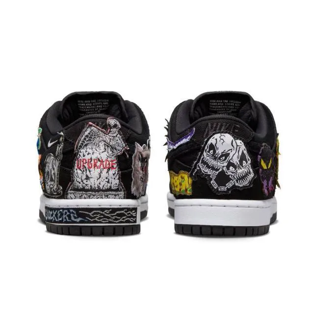 Neckface x nike dunk low pro sb (black/ white/ multi-color halloween) men us 8-13 dq4488-001