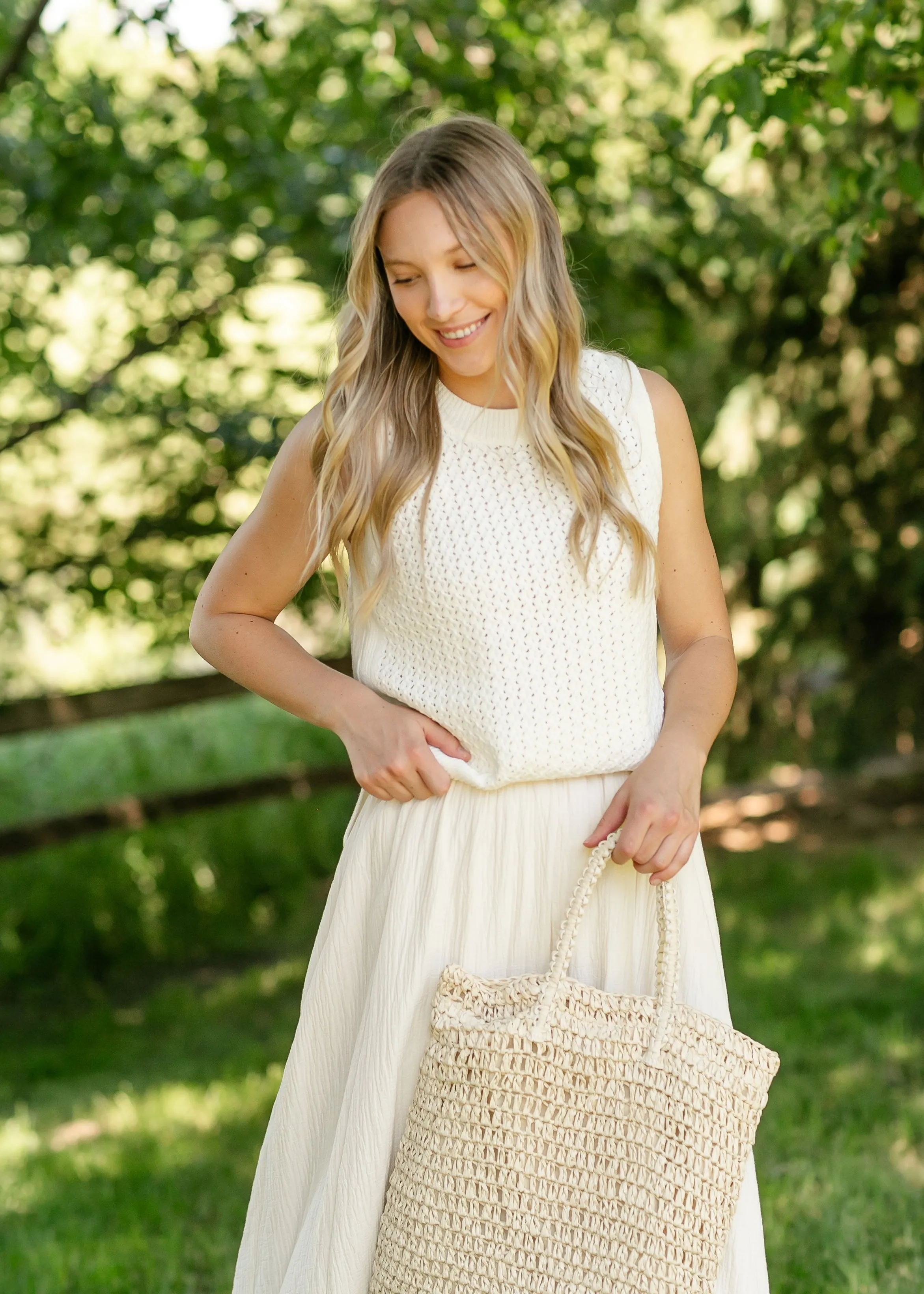 Nellie Crochet Sleeveless Knit Top