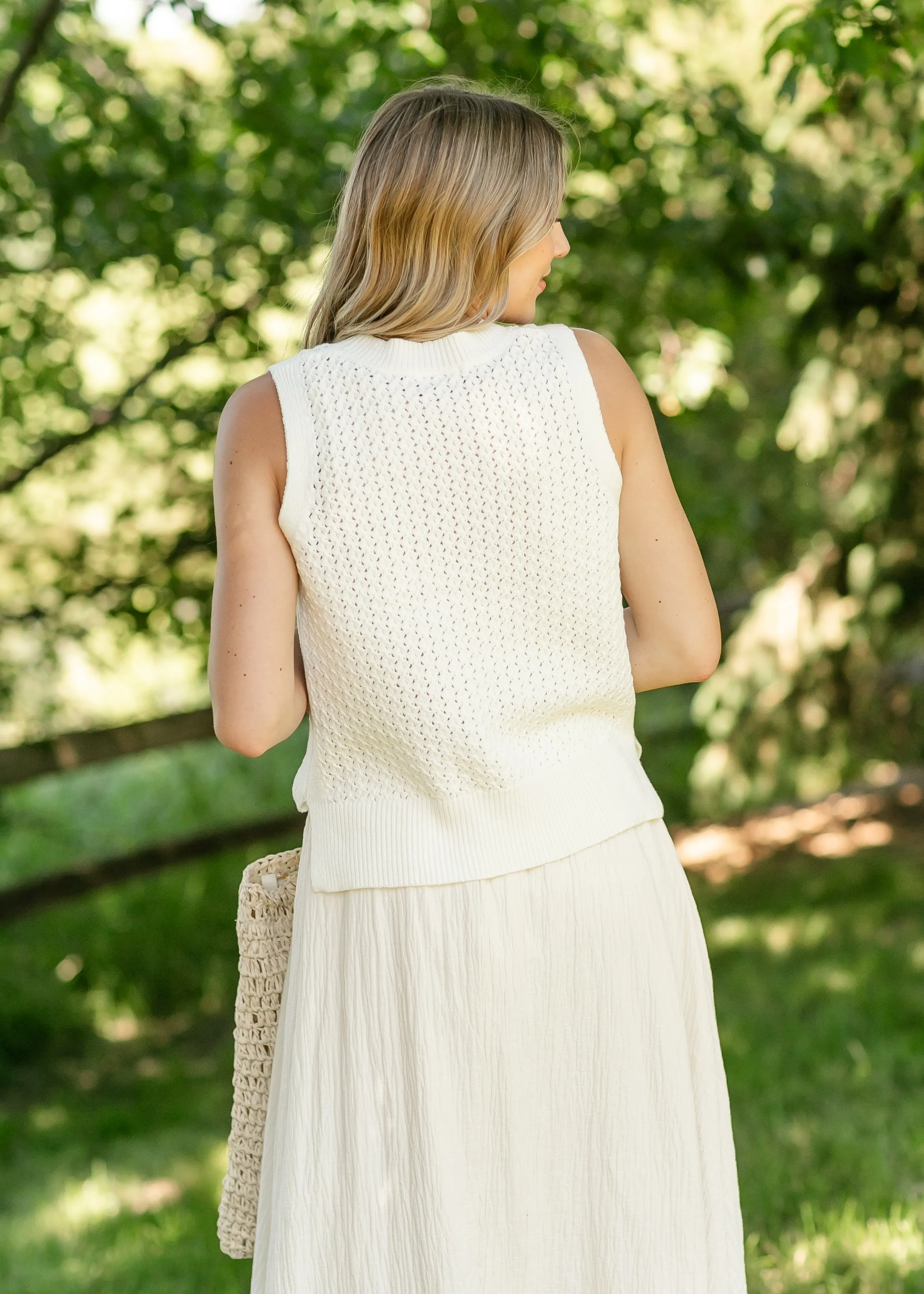 Nellie Crochet Sleeveless Knit Top