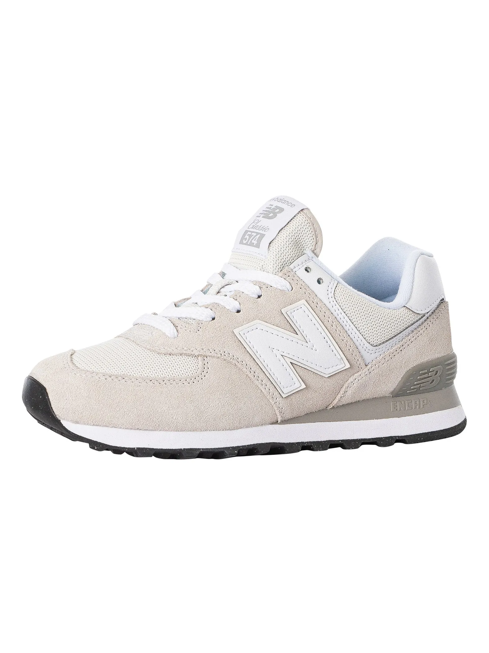 New Balance 574 Suede Trainers - Nimbus Cloud/White