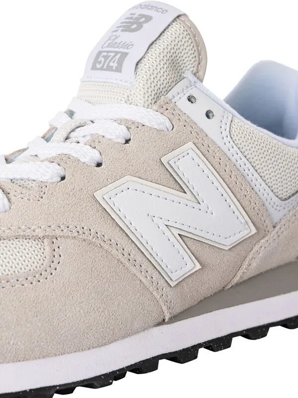 New Balance 574 Suede Trainers - Nimbus Cloud/White