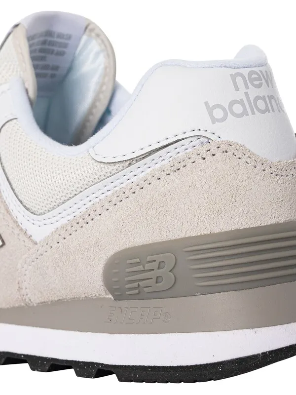 New Balance 574 Suede Trainers - Nimbus Cloud/White