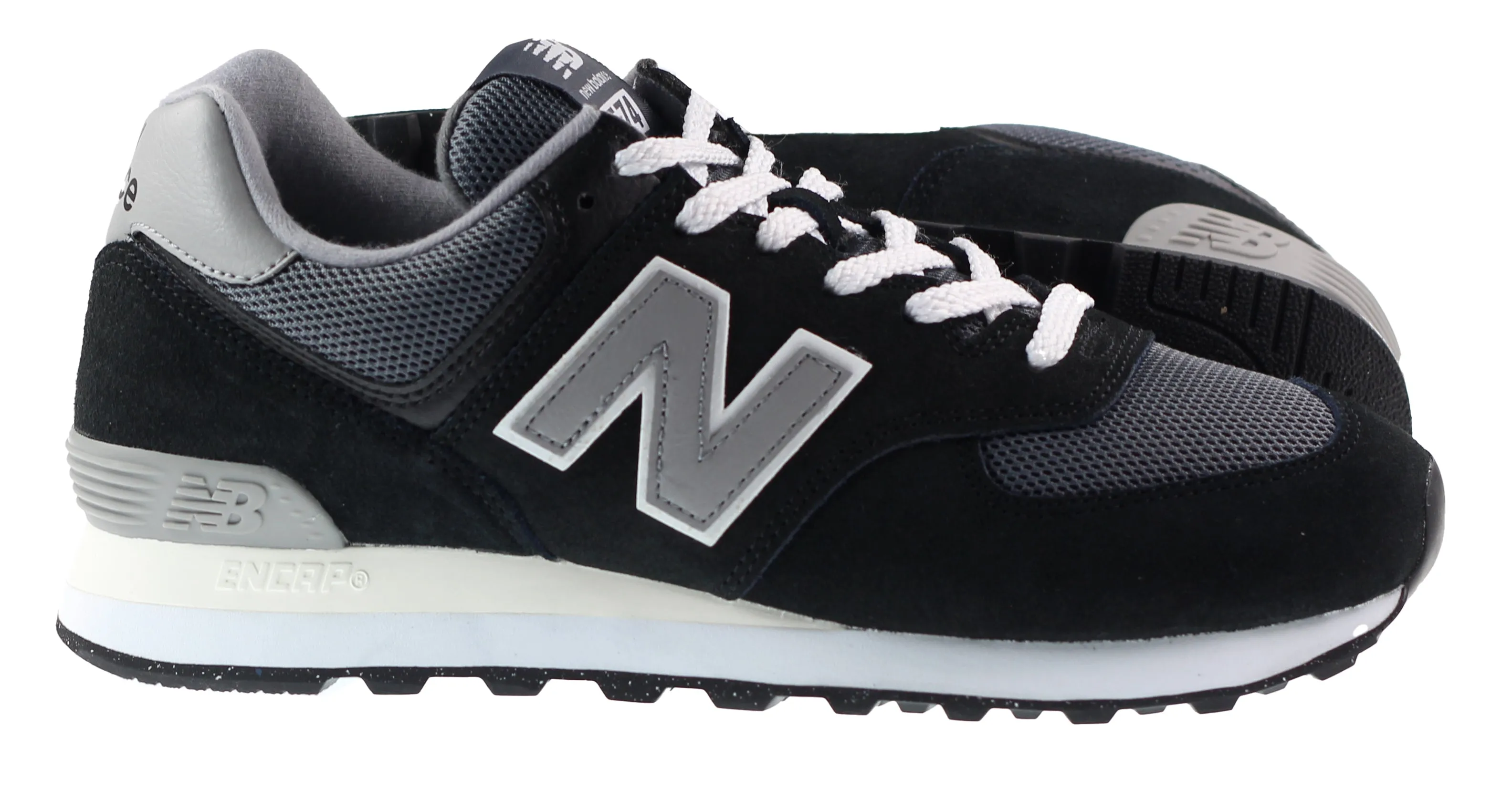 New Balance Trainers Mens 574 Black and Shadow Grey