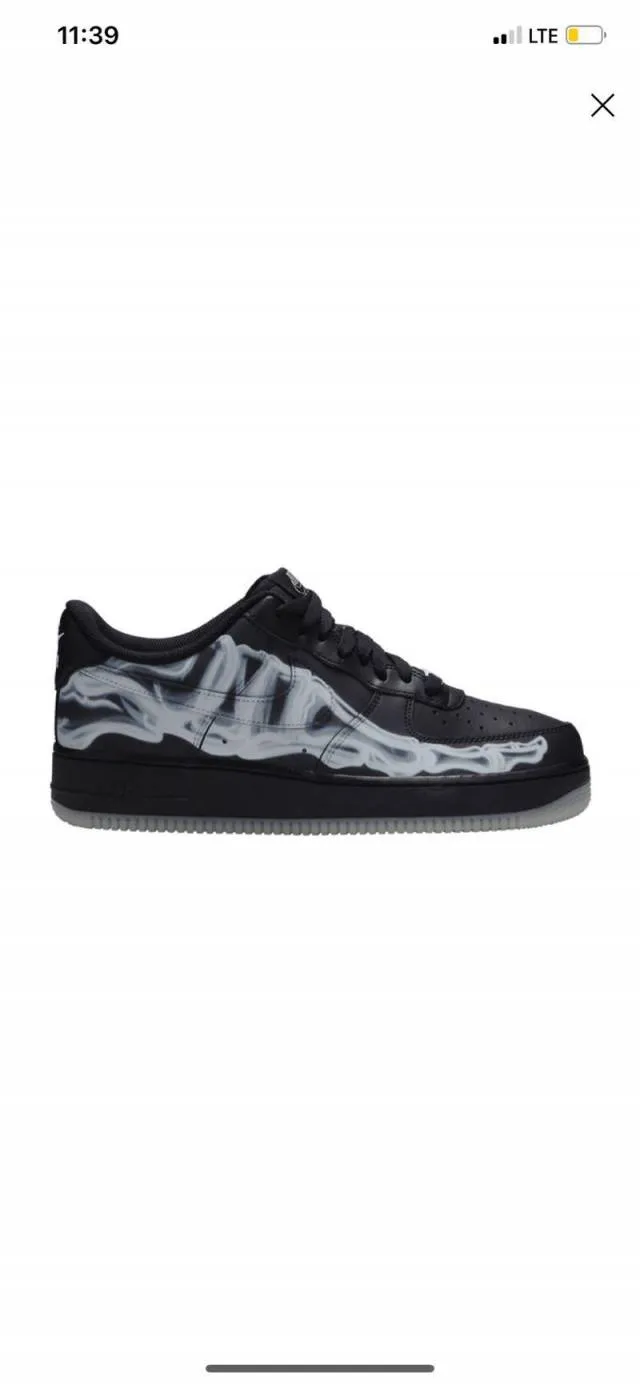 Nike air force 1 low black skeleton