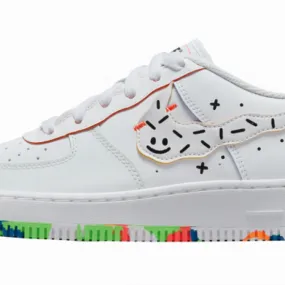 Nike air force 1 low doodles white orange green gs