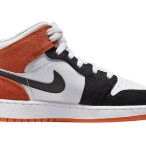 Nike air jordan 1 mid gs white black orange brand new. white/black-orange. dq8390-100.