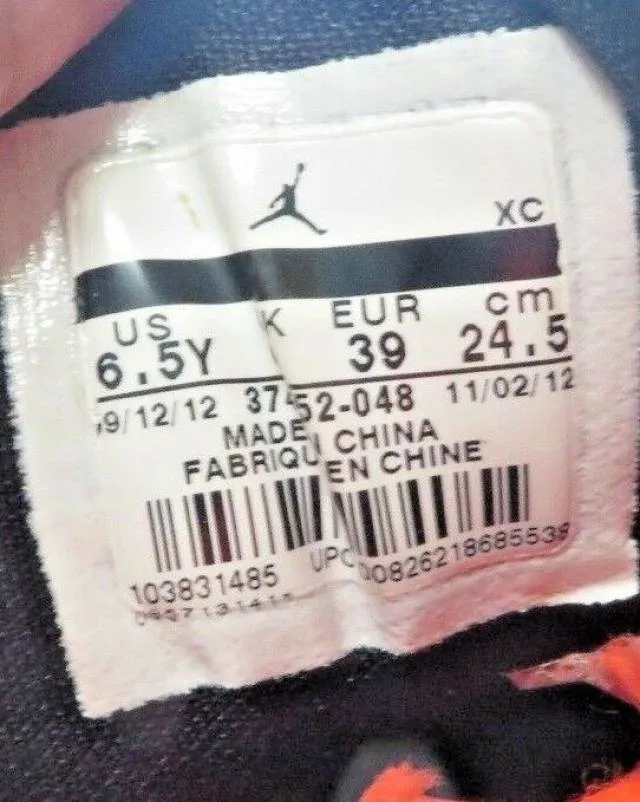 Nike air jordan flight 1 grey orange black gs 2013 sz 6.5y