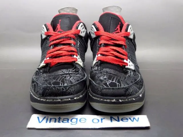 Nike air jordan fusion iv 4 ajf black laser gs 2010 sz 5.5y