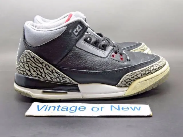 Nike air jordan iii 3 black cement retro gs 2011 sz 6y