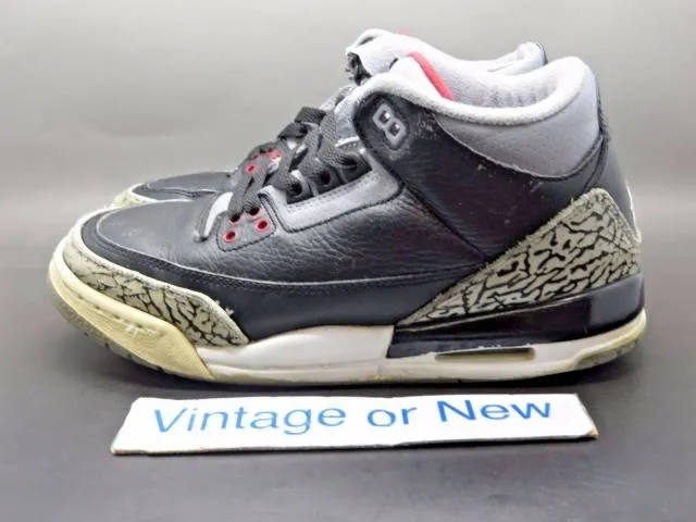 Nike air jordan iii 3 black cement retro gs 2011 sz 6y