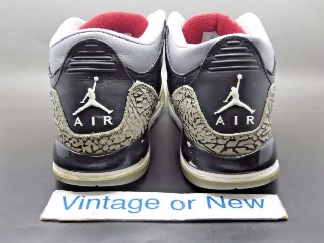 Nike air jordan iii 3 black cement retro gs 2011 sz 6y