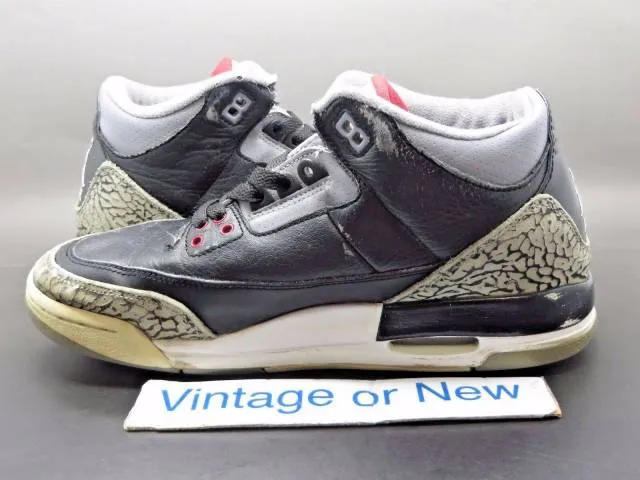 Nike air jordan iii 3 black cement retro gs 2011 sz 6y