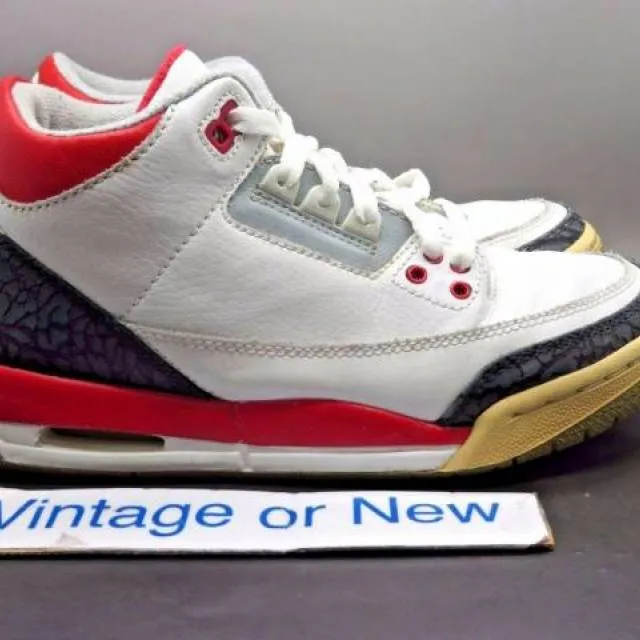 Nike air jordan iii 3 fire red retro gs 2007 sz 5.5y