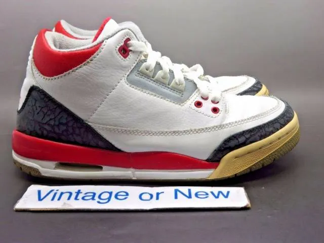 Nike air jordan iii 3 fire red retro gs 2007 sz 5.5y