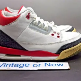 Nike air jordan iii 3 fire red retro gs 2007 sz 5.5y