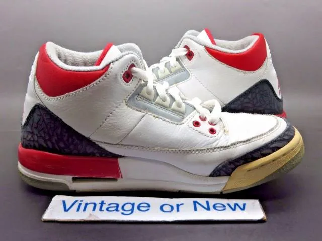 Nike air jordan iii 3 fire red retro gs 2007 sz 5.5y