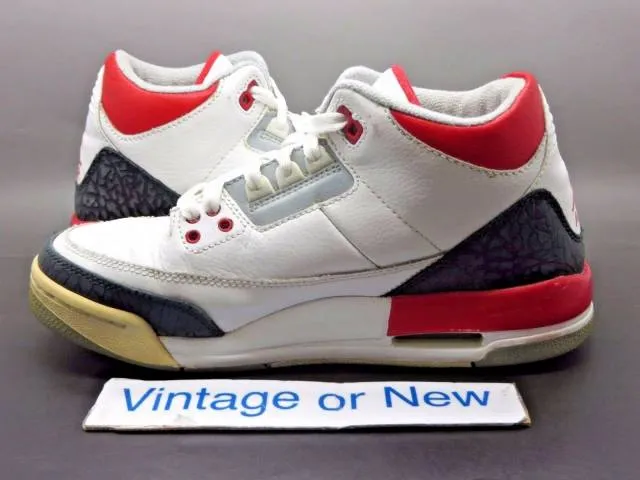 Nike air jordan iii 3 fire red retro gs 2007 sz 5.5y