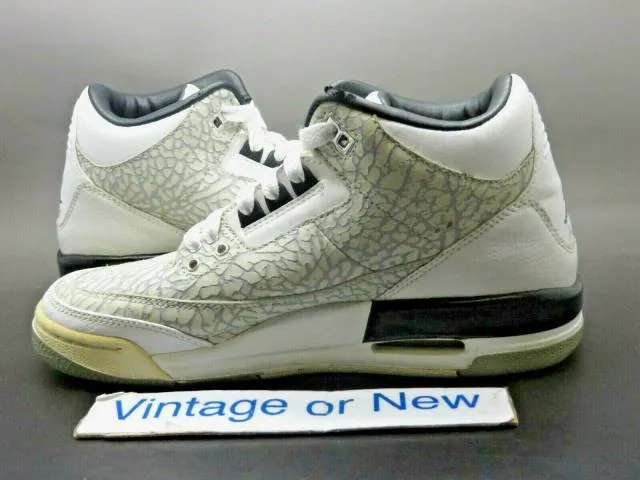 Nike air jordan iii 3 flip white 2007 retro gs 315768-101 sz .5y