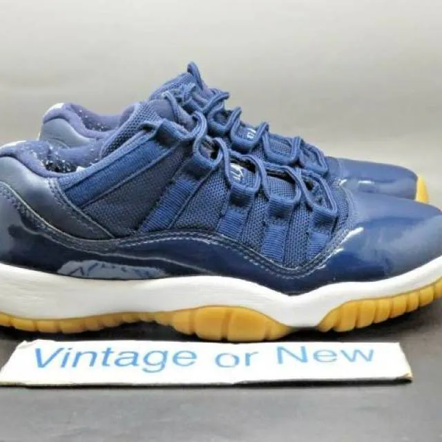 Nike air jordan xi 11 low navy gum retro bg 2016 sz 4y