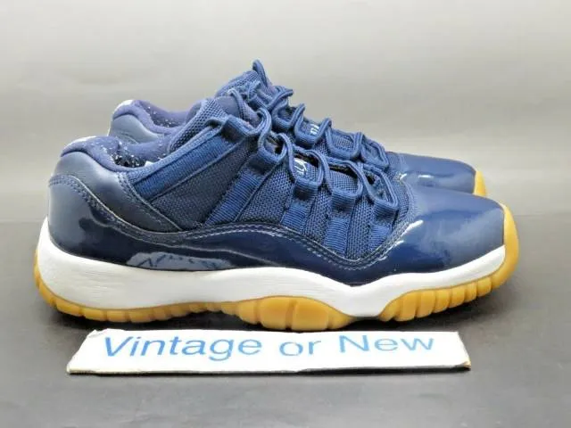 Nike air jordan xi 11 low navy gum retro bg 2016 sz 4y