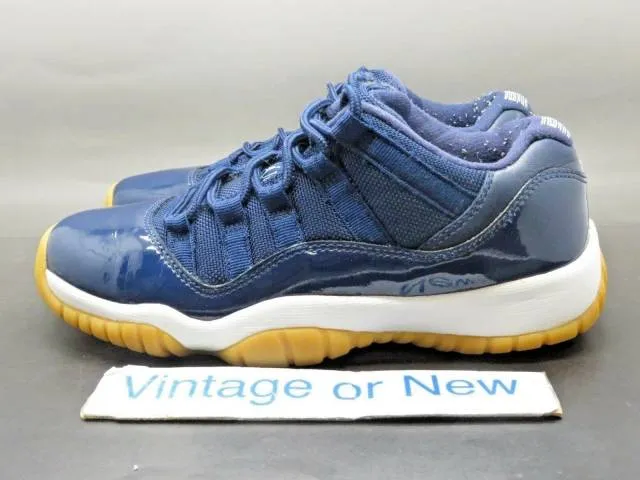 Nike air jordan xi 11 low navy gum retro bg 2016 sz 4y