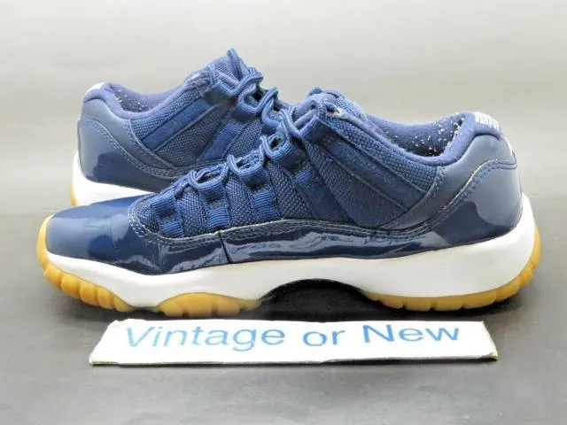 Nike air jordan xi 11 low navy gum retro bg 2016 sz 4y