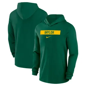 Nike Baylor Bears Green 2024 Sideline Performance Long Sleeve Hoodie Top