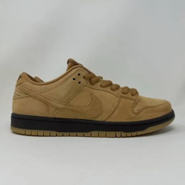 Nike sb dunk low pro wheat mocha flax brown men's size 9.5 women's 11 bq6817-204