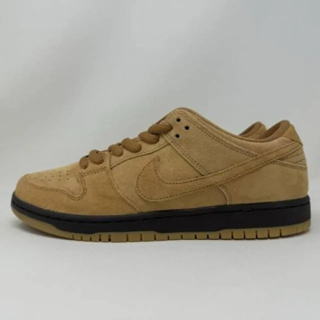 Nike sb dunk low pro wheat mocha flax brown men's size 9.5 women's 11 bq6817-204