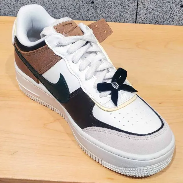 Nike wmns air force 1 shadow 'black bow' white/tan-grey fb1857-111