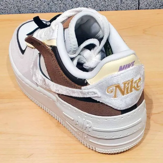 Nike wmns air force 1 shadow 'black bow' white/tan-grey fb1857-111