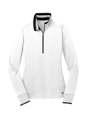 Nike Women's White / Black Dri-FIT Half-Zip Pullover Custom Logo