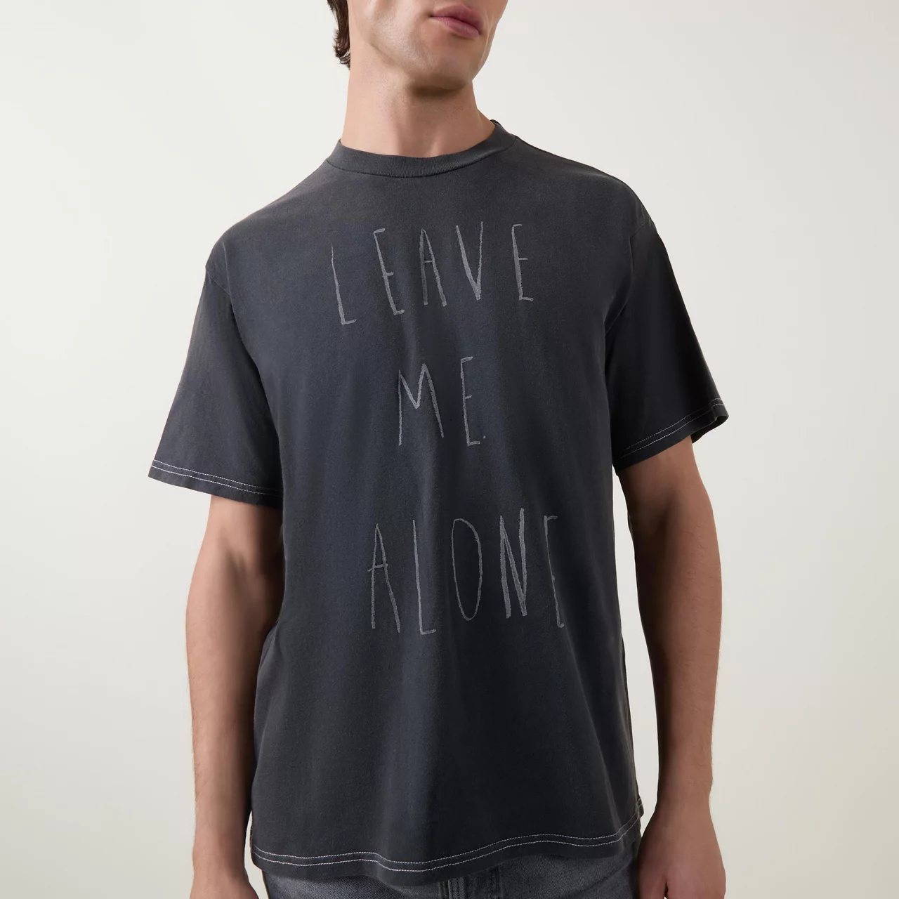 NUDIE JEANS The Sustainable Edit Leave Me Alone T-Shirt - Dark Grey