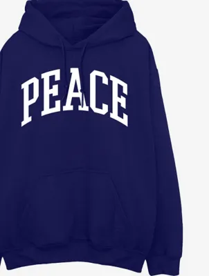 NW2 Peace College Adult Navy Printed Hoodie | Men | George at ASDA