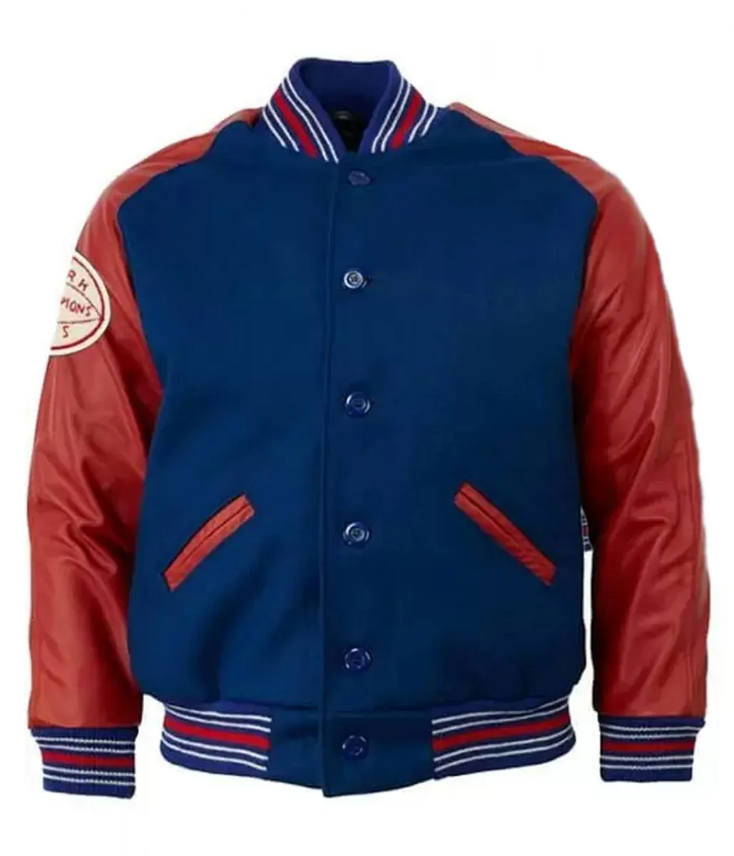 NY Giants Xavier Mckinney Varsity Red and Blue Jacket