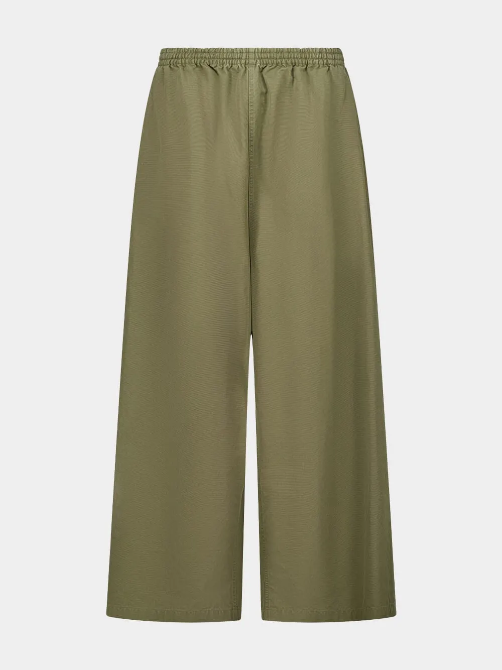 Olive Green Wide-Leg Pants