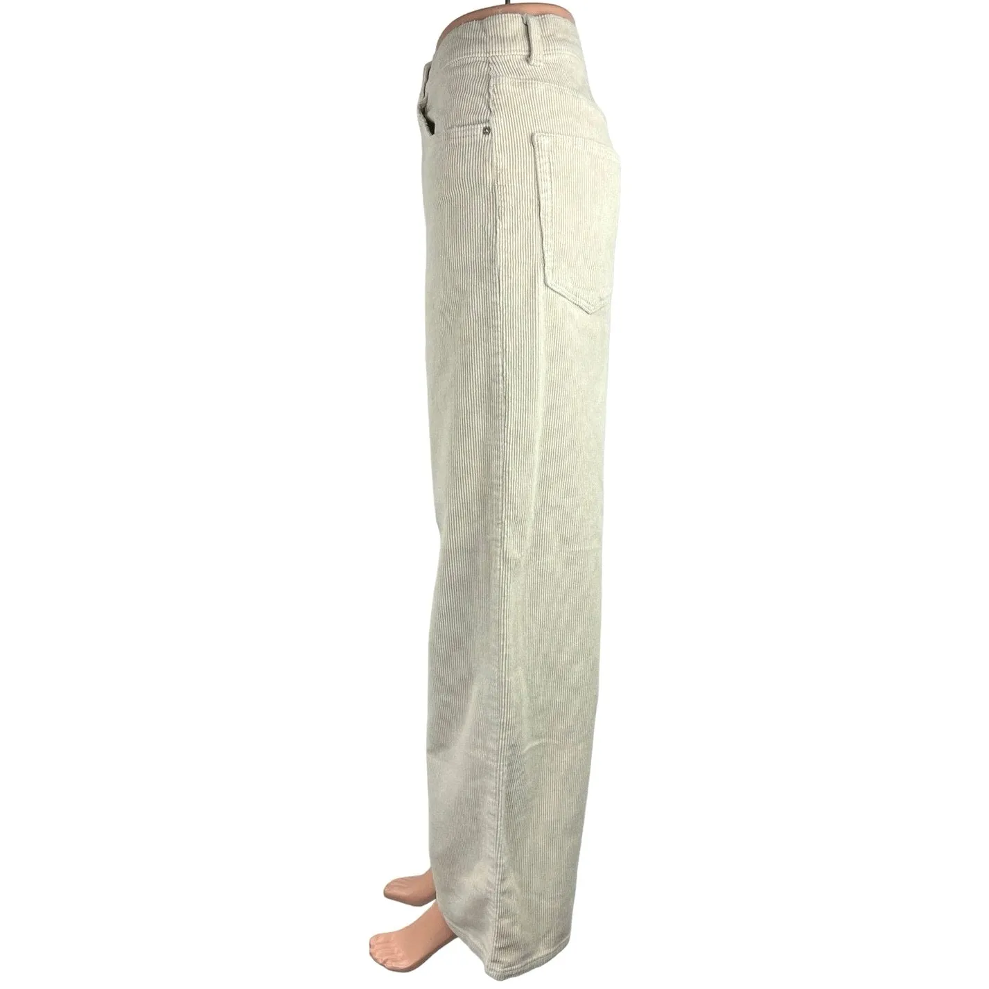 Only Blue Denim Anno 1995 Women's White Corduroy High Rise Wide Leg Pants Sz 32