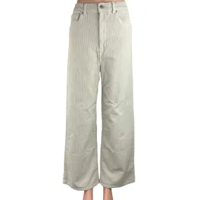 Only Blue Denim Anno 1995 Women's White Corduroy High Rise Wide Leg Pants Sz 32