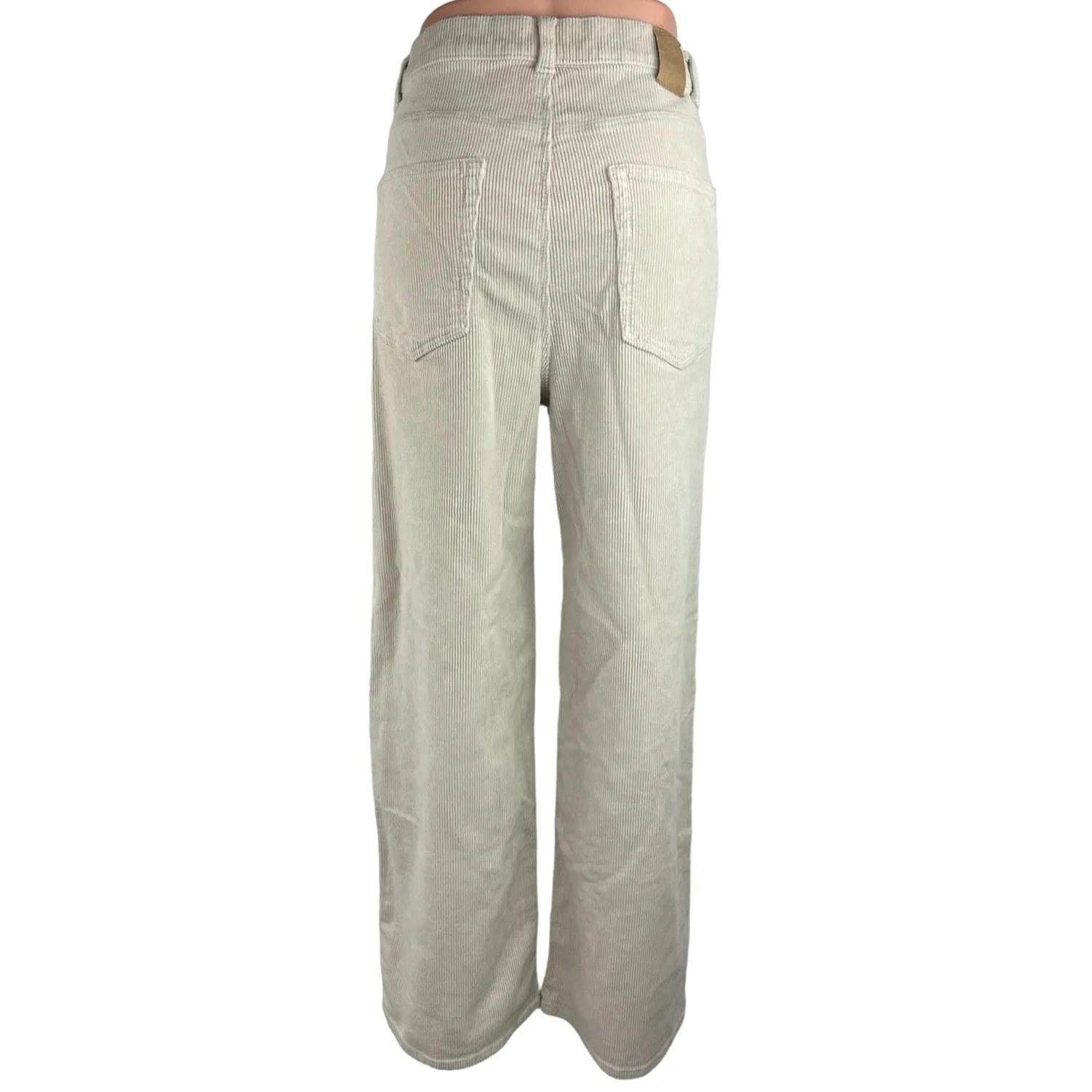 Only Blue Denim Anno 1995 Women's White Corduroy High Rise Wide Leg Pants Sz 32