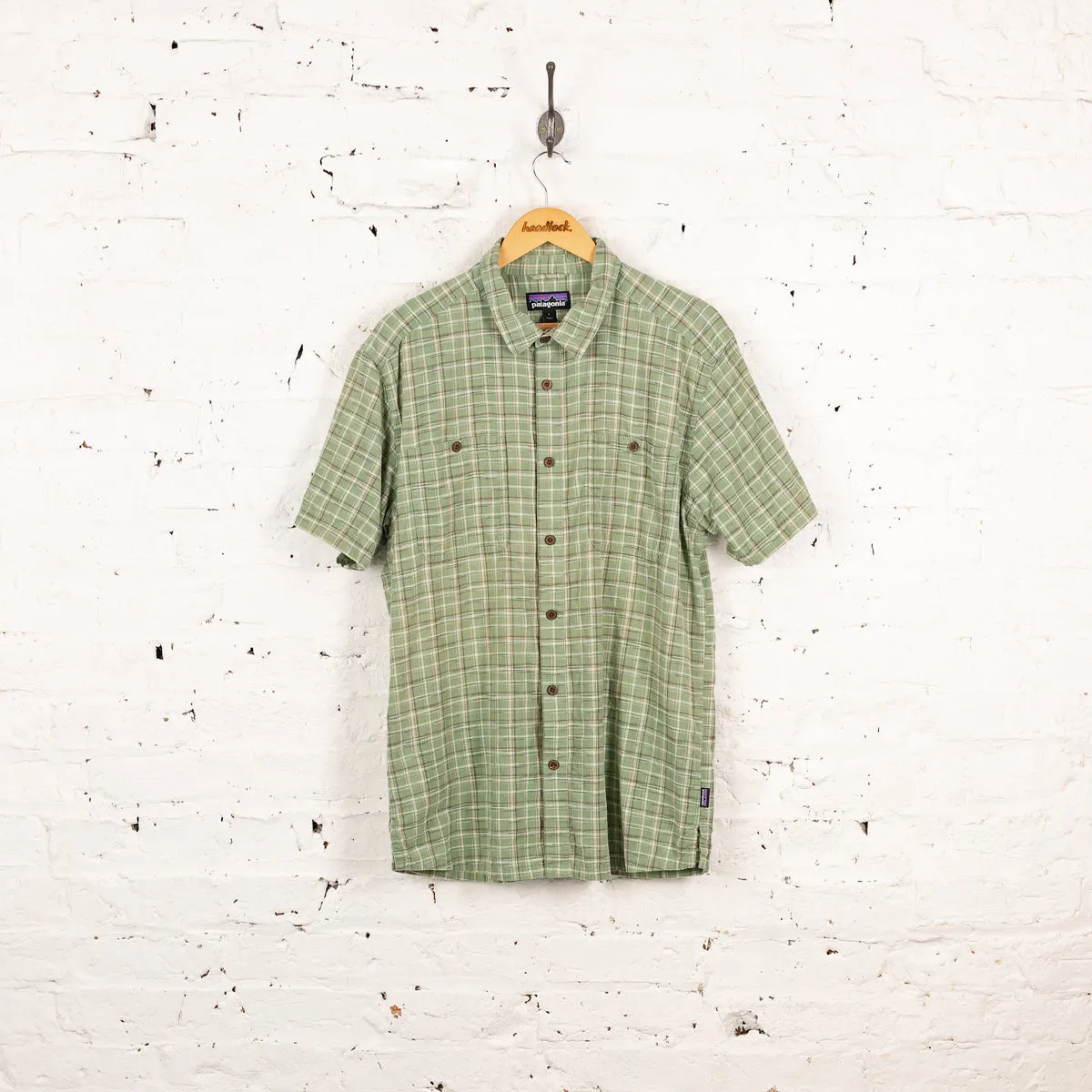 Patagonia Short Sleeve Check Shirt - Green - L