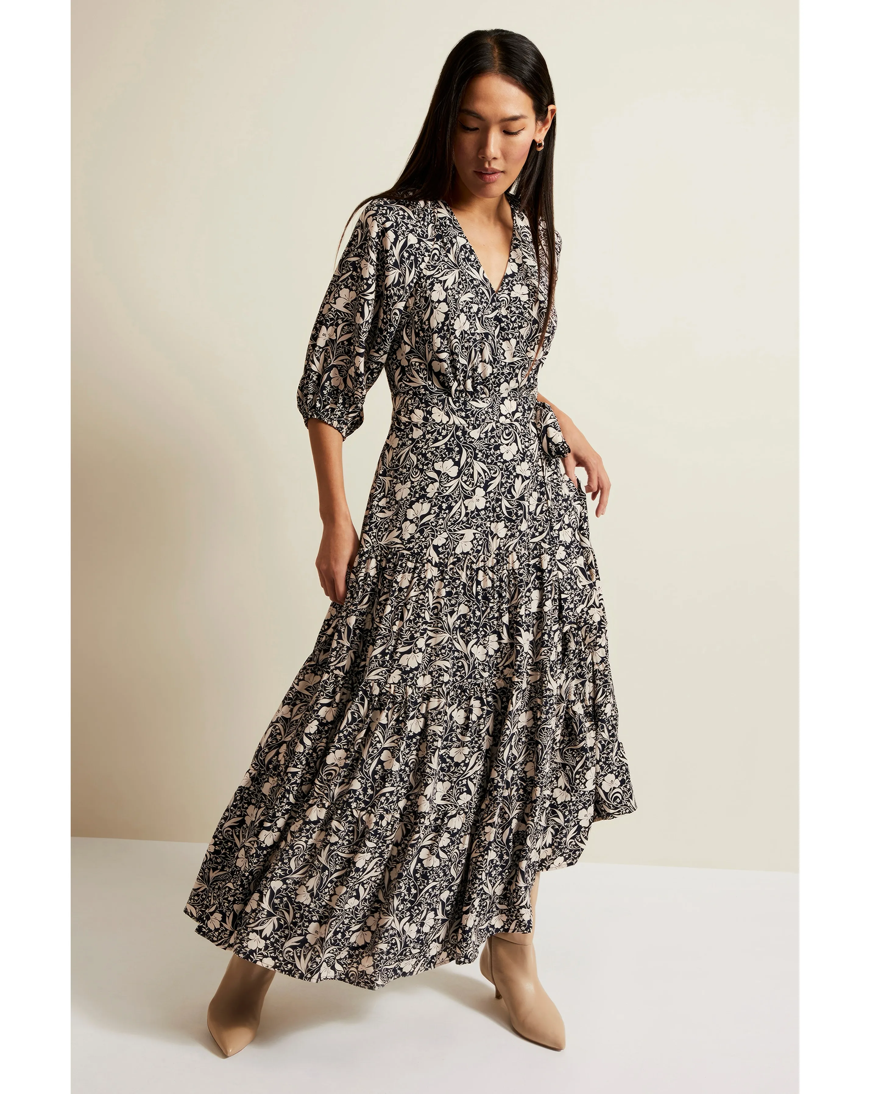 Phase Eight Kezia Floral Wrap Midi Dress