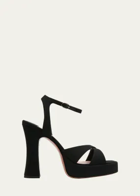 Piferi Miranda Textured Satin Platform Sandals