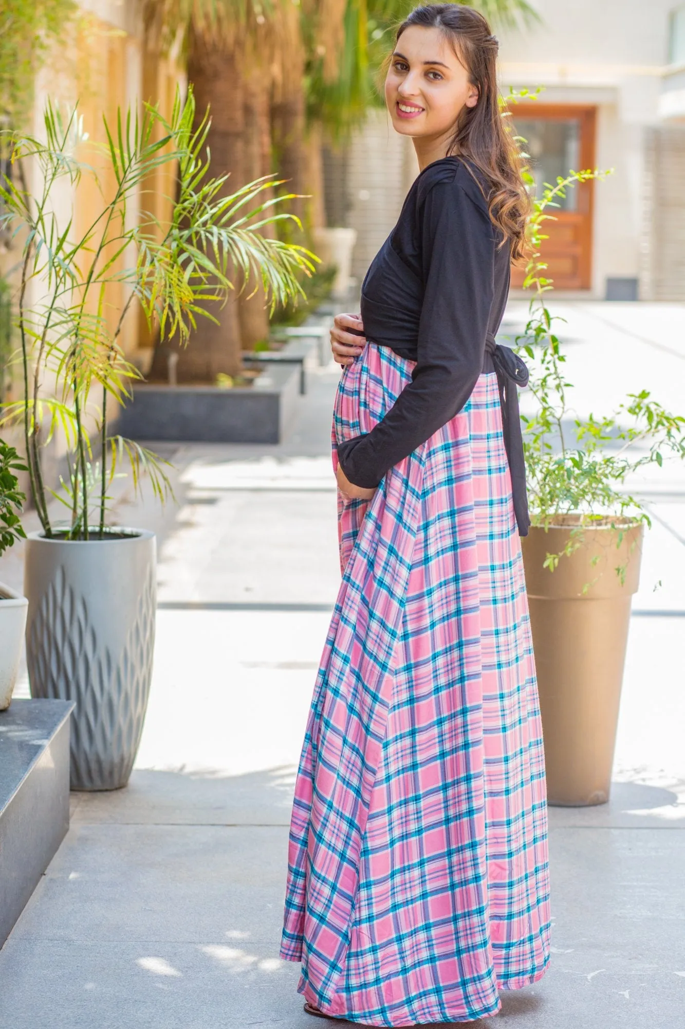 Pink Rouge Maternity & Nursing Wrap Dress