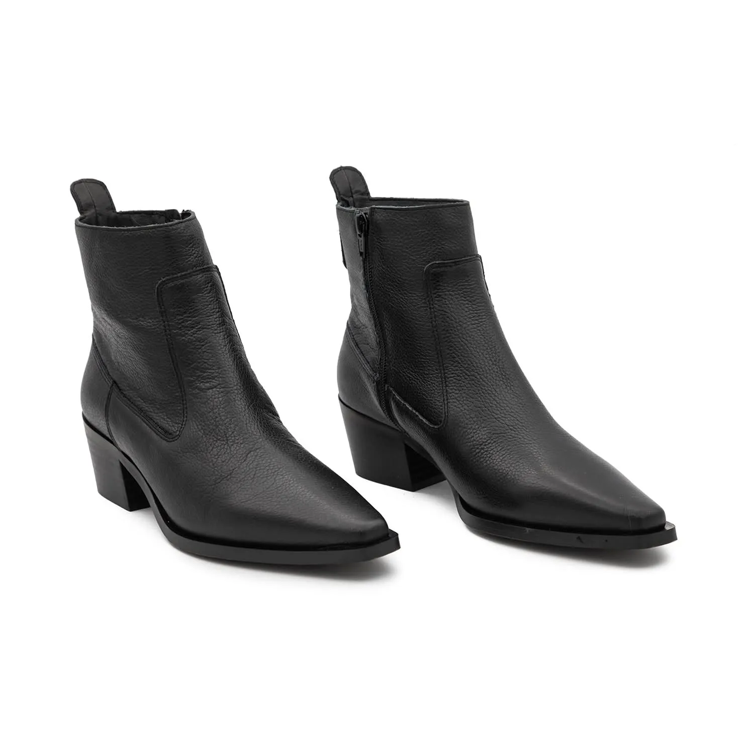 Plain Leather Ankle Boot for Women - Ikia-P