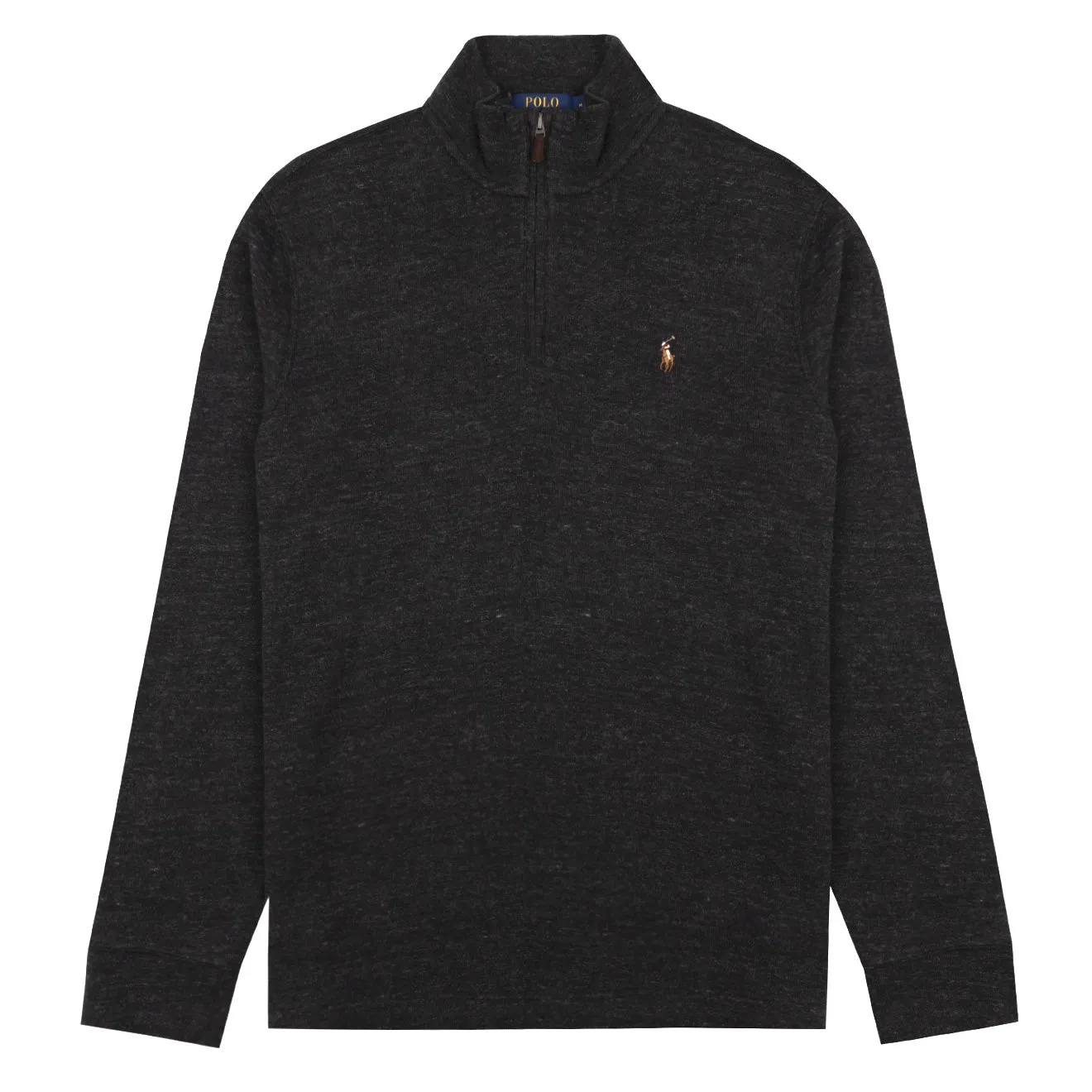 Polo Ralph Lauren Estate Rib Cotton Pullover Sweat Black Heather