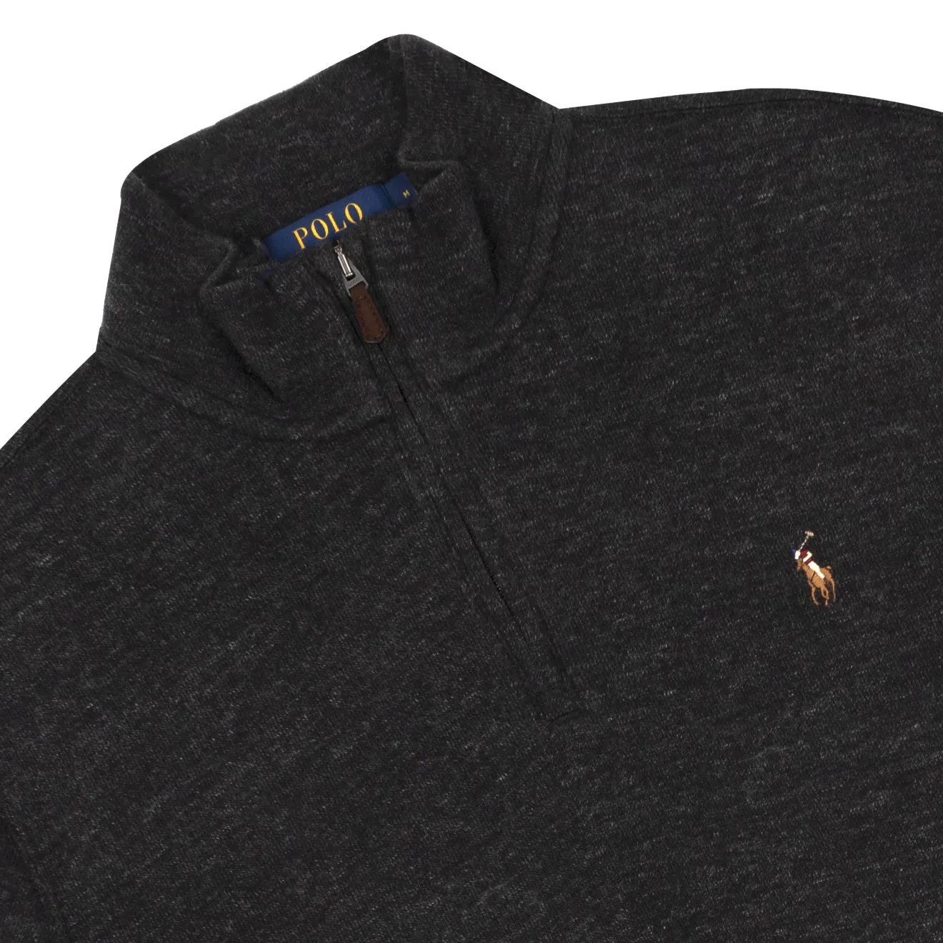 Polo Ralph Lauren Estate Rib Cotton Pullover Sweat Black Heather