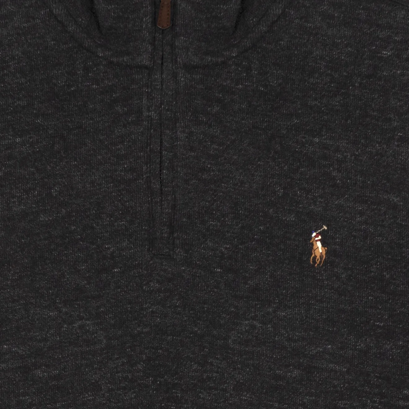 Polo Ralph Lauren Estate Rib Cotton Pullover Sweat Black Heather