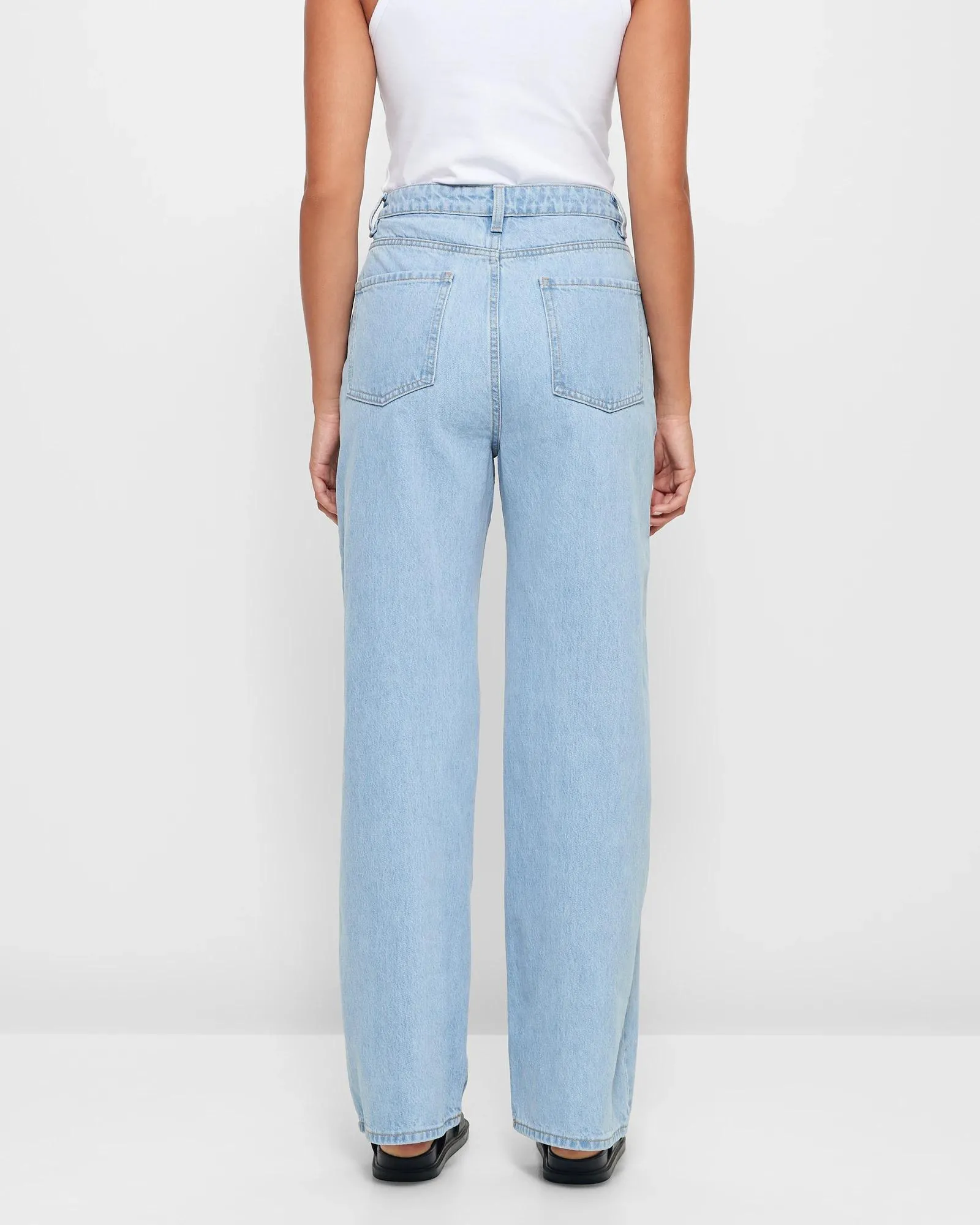 popular  High Rise Wide Leg Denim Jeans - Lily Loves - Light Blue Wash