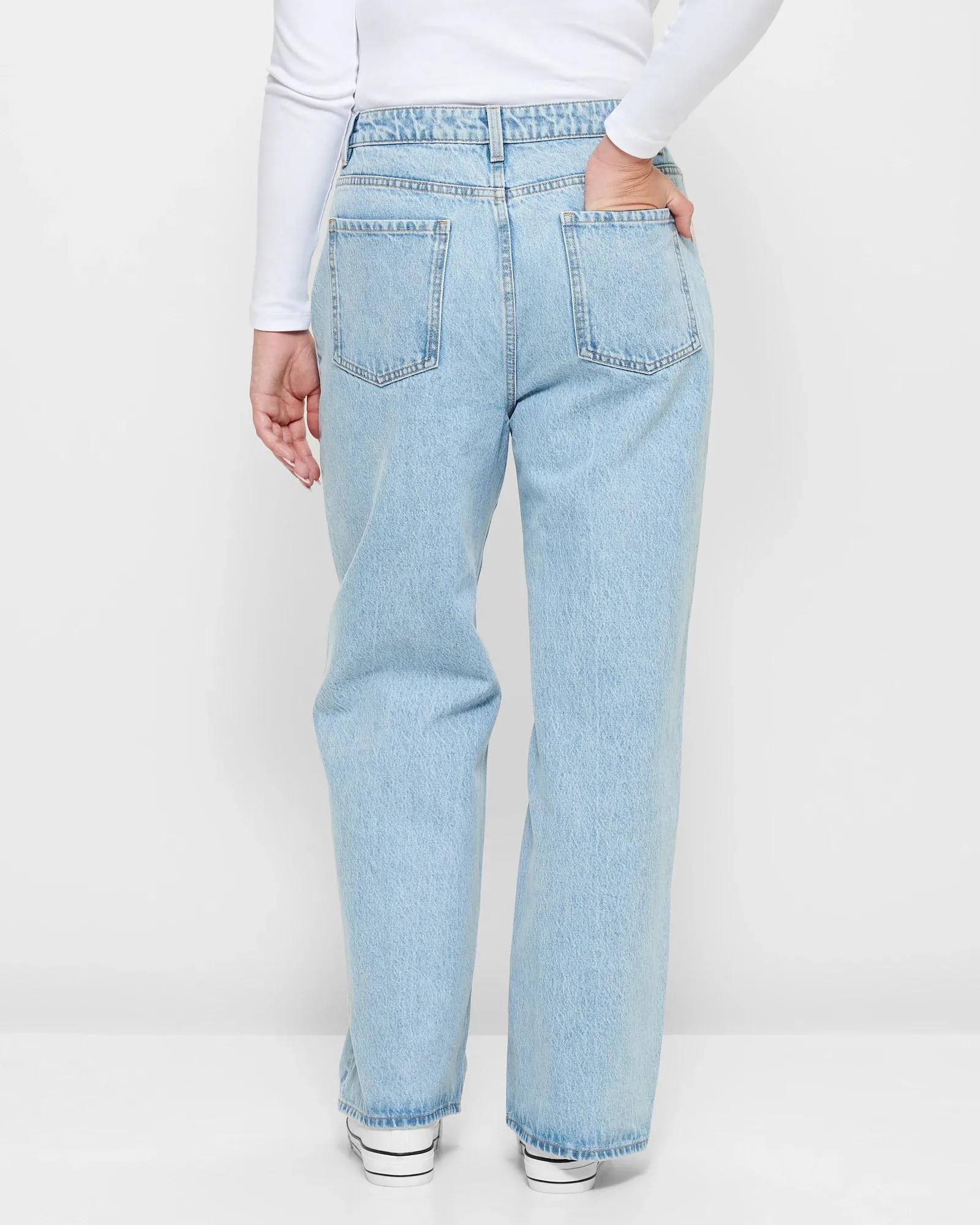 popular  High Rise Wide Leg Denim Jeans - Lily Loves - Light Blue Wash