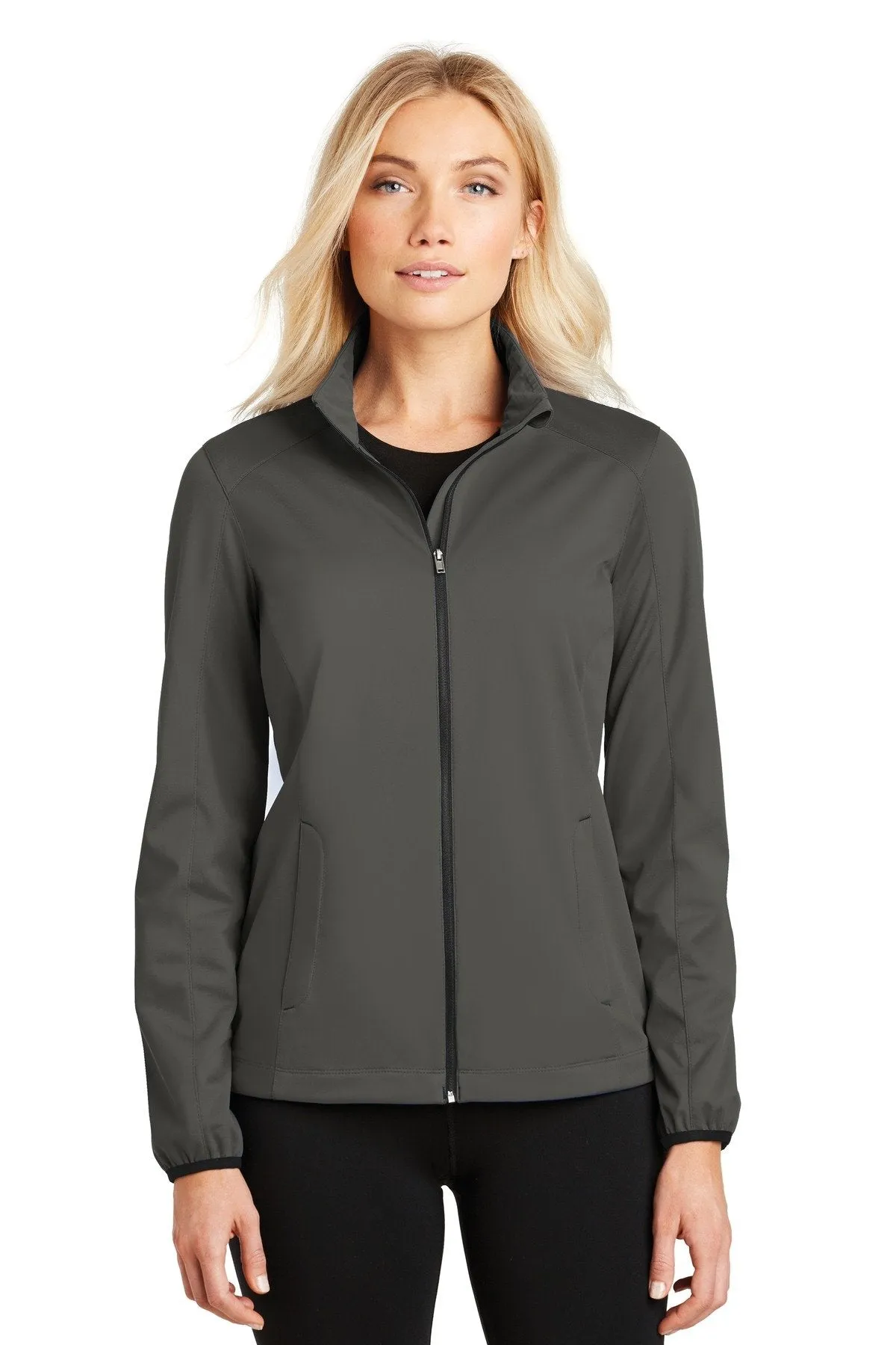 Port Authority Ladies Active Soft Shell Jacket L717 Grey Steel